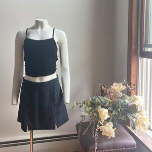 Pinstripe Mini Skirt, Cooperative Brand, Size Medium, Navy